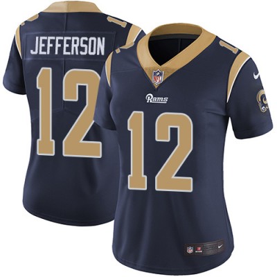 Nike Los Angeles Rams #12 Van Jefferson Navy Blue Team Color Women's Stitched NFL Vapor Untouchable Limited Jersey